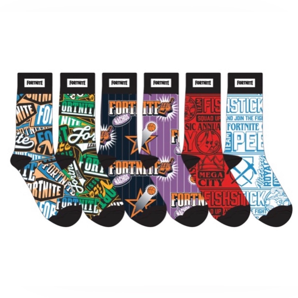 Fortnite 6pk Crew Sock Youth Size